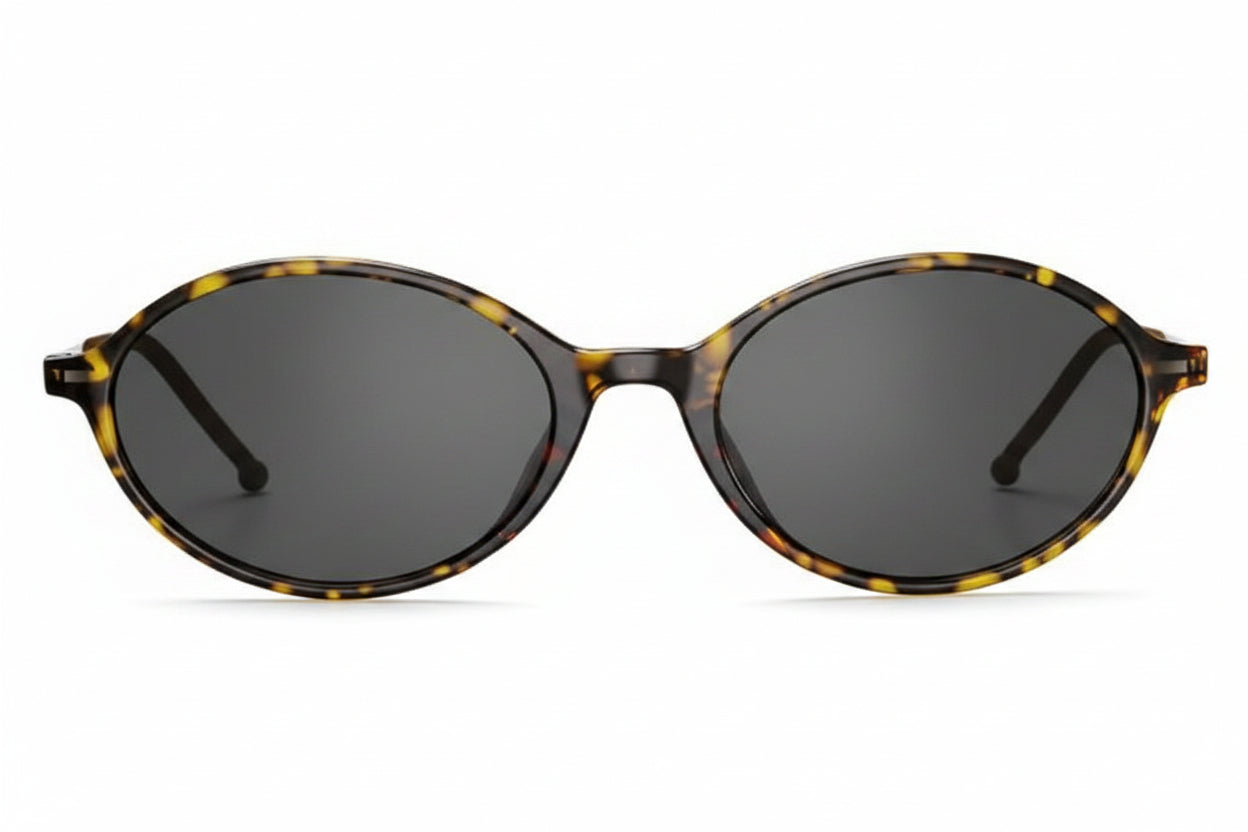 Olivia Tortoise retro oval eyeglasses with warm tortoise frame and concentric pattern, lightweight and unisex design