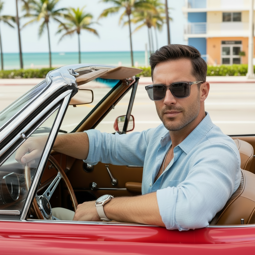 BudgetGlasses Miami Transparent Gray – view 3