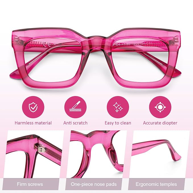 BudgetGlasses Marseille Pink – view 3