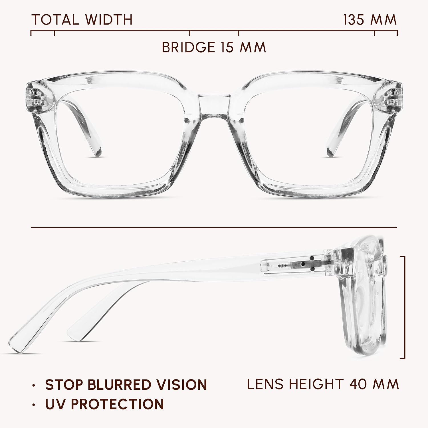 BudgetGlasses Havana Clear – view 3