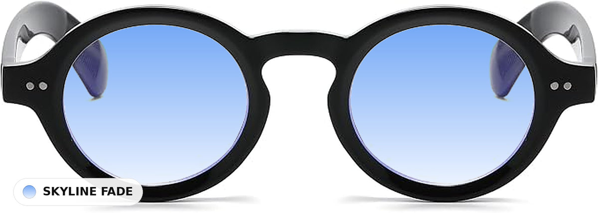 Amelie Black eyeglasses with Skyline Fade gradient lens tint