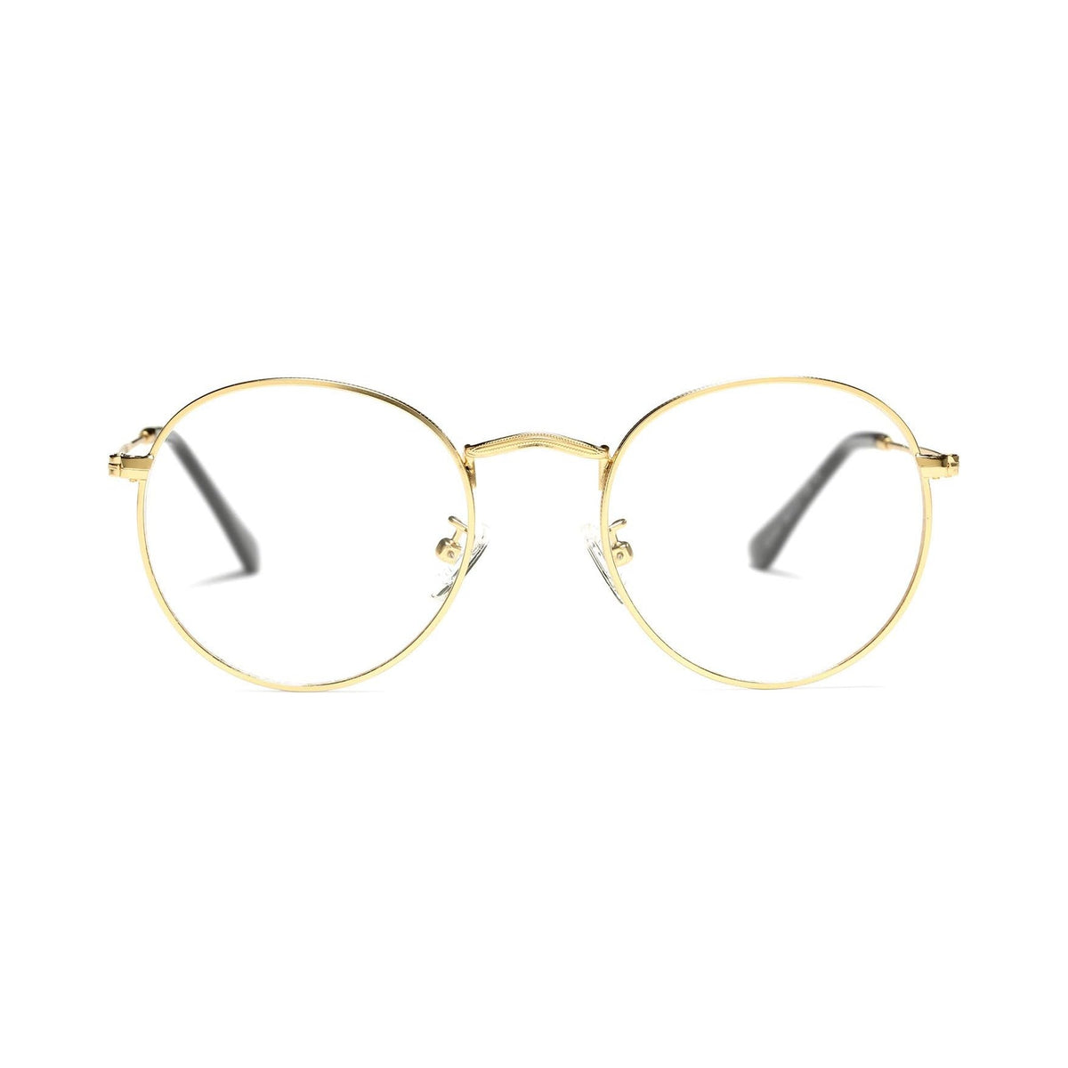 Vienna Gold round metal prescription glasses, front view
