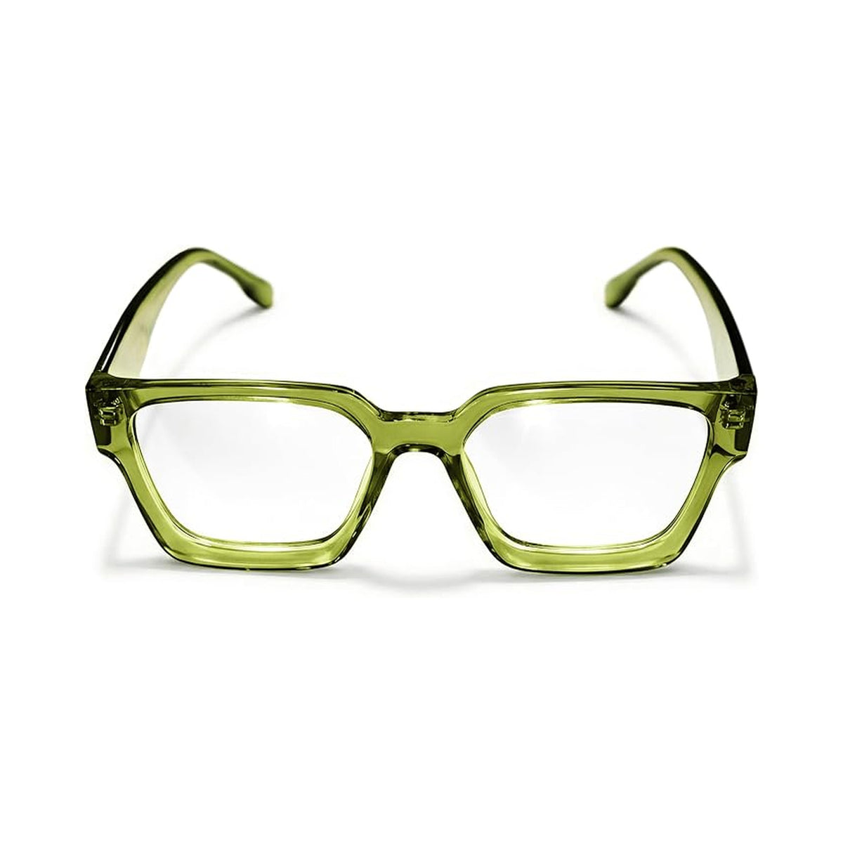 Sprezza Olive Green European-inspired prescription glasses, front view