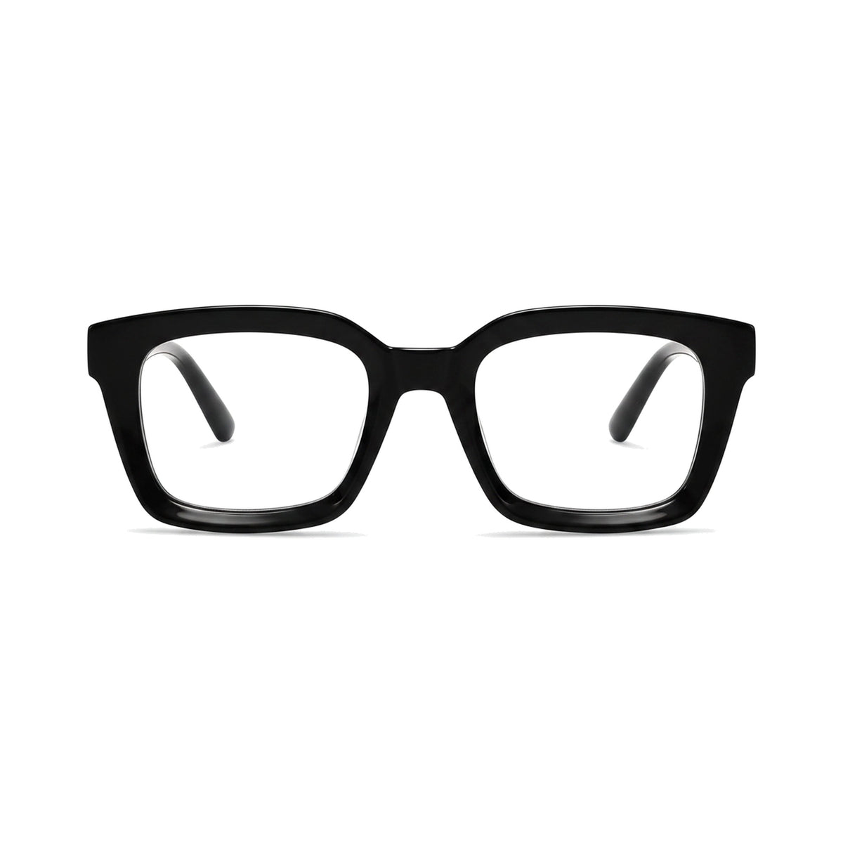 Havana Black oversized square prescription glasses, front view