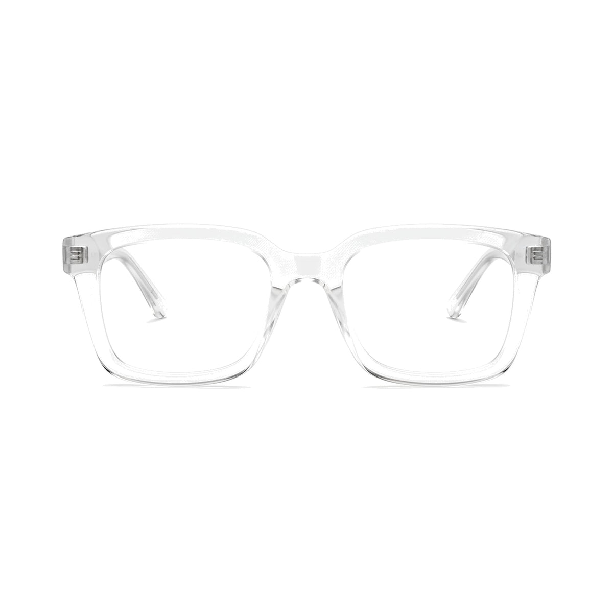 Havana Clear oversized square prescription glasses, front view