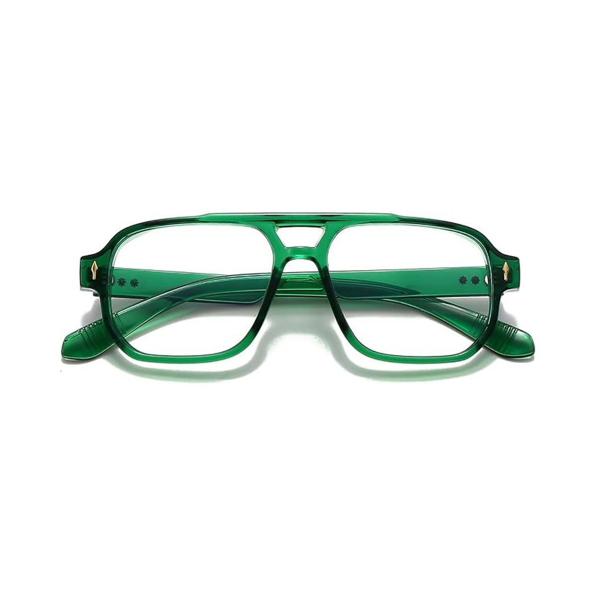 Pausini Green Italian-inspired prescription glasses, front view