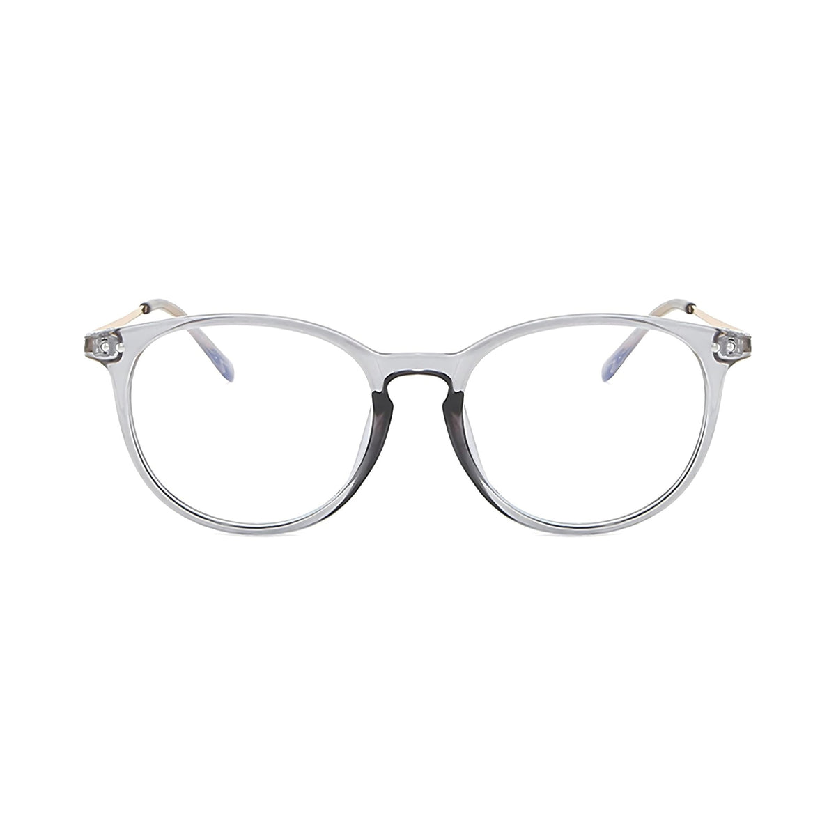 Sorrento Transparent Gray Italian-inspired prescription glasses, front view