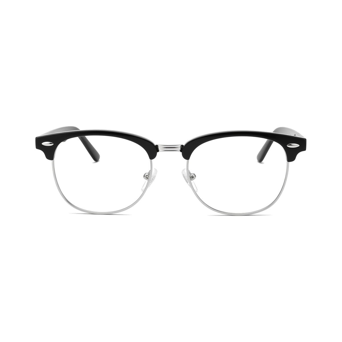 Barcelona Black/Silver eyeglasses front view