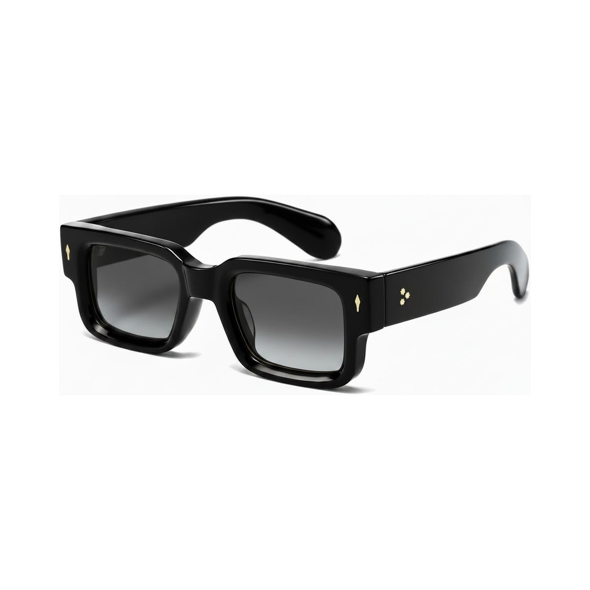 Firenze Black geometric square prescription sunglasses, view 2