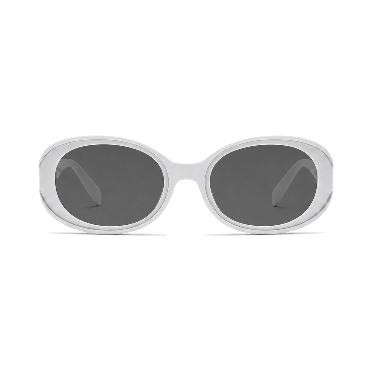 Milano Women's White oval prescription sunglasses, front view