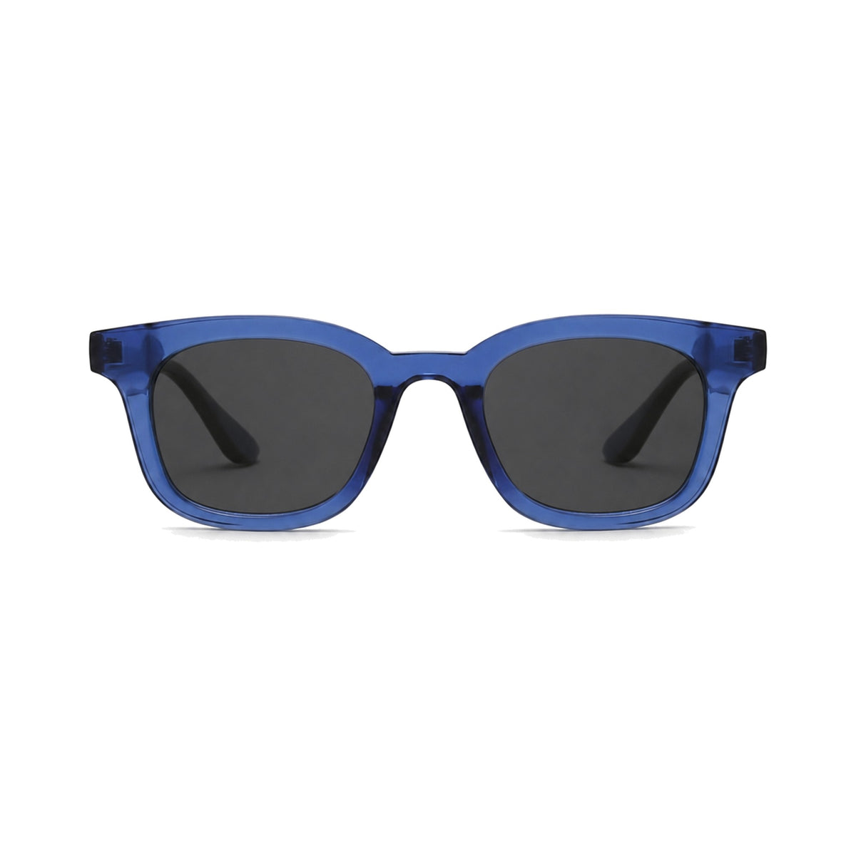 Toulouse Blue geometric square prescription sunglasses, front view