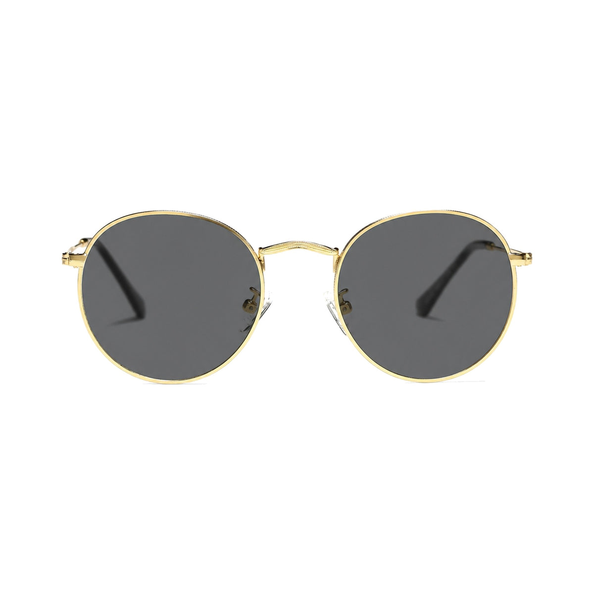 Vienna Gold round metal prescription sunglasses, front view