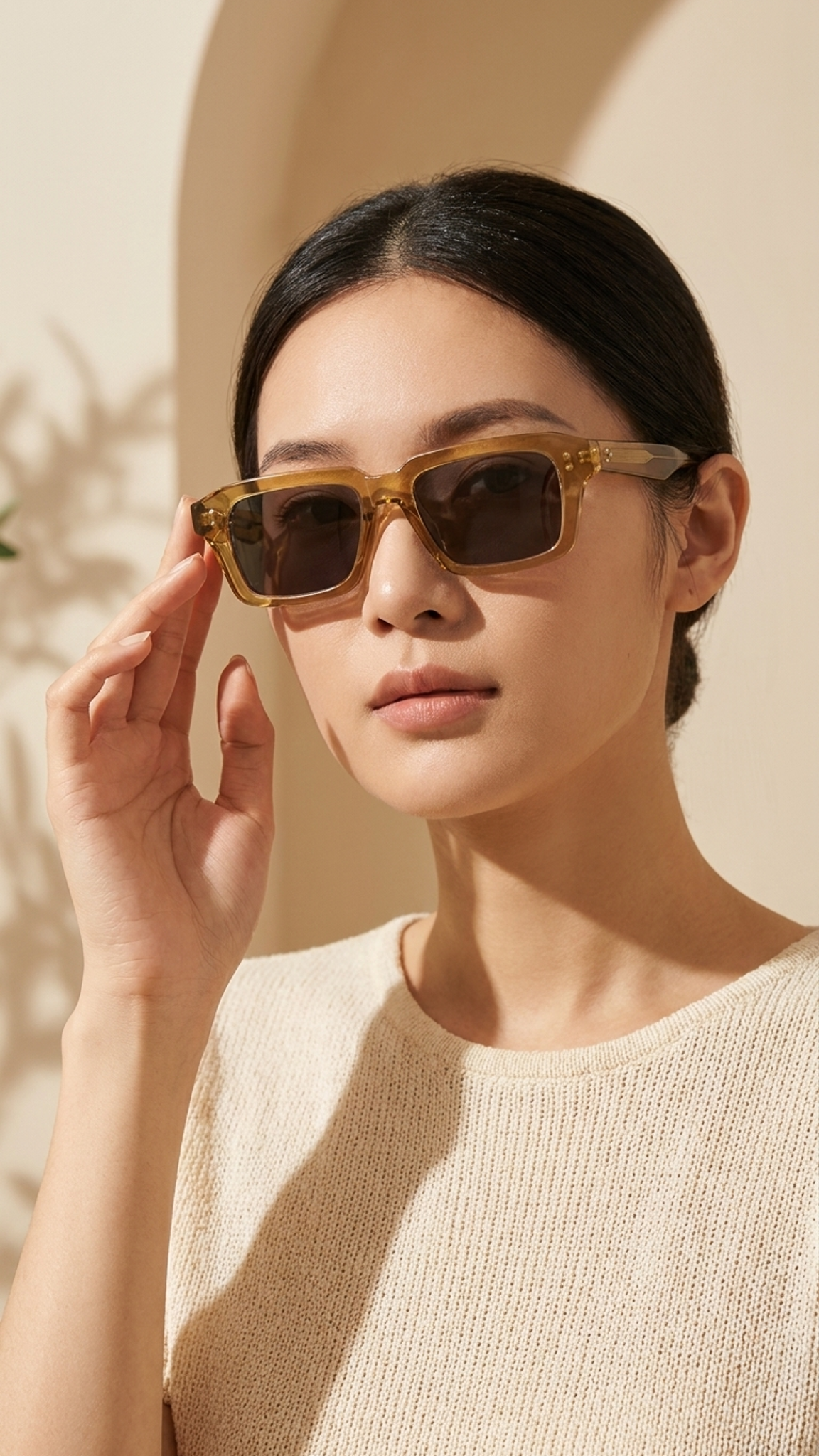 Miami Olive Green rectangle prescription sunglasses, view 4