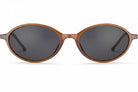 Olivia Brown retro oval eyeglasses in warm brown with concentric pattern, lightweight and unisex design