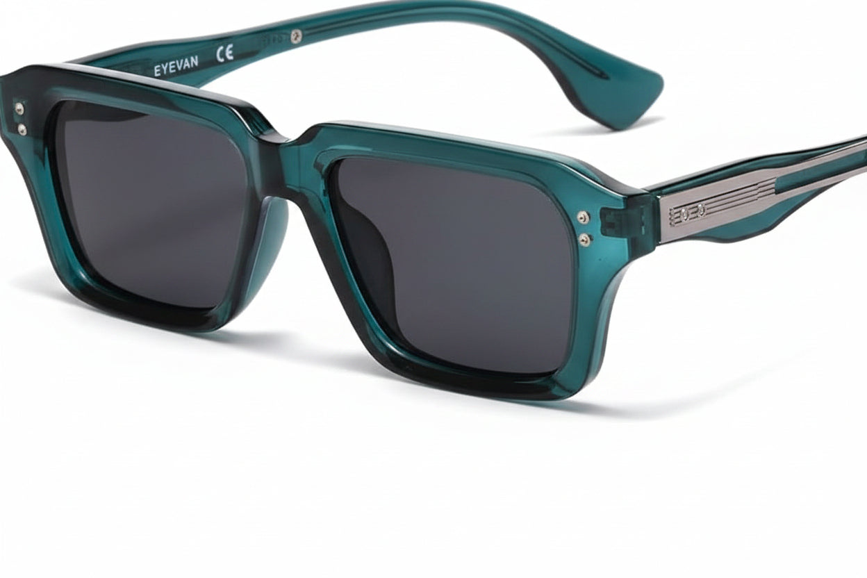 Miami Dark Blue bold rectangle glasses frame in deep blue TAC thermoplastic for lightweight, flexible, and durable everyday wear
