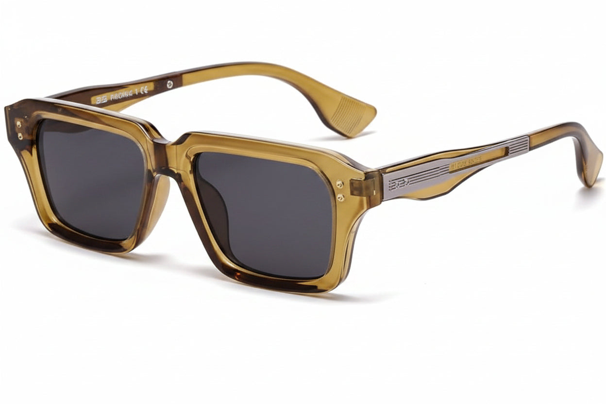 Miami Olive Green glasses with bold rectangle TAC thermoplastic frame in earthy olive green