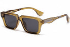 Miami Olive Green glasses with bold rectangle TAC thermoplastic frame in earthy olive green
