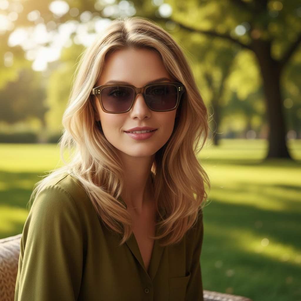 BudgetGlasses Miami Olive Green – view 2