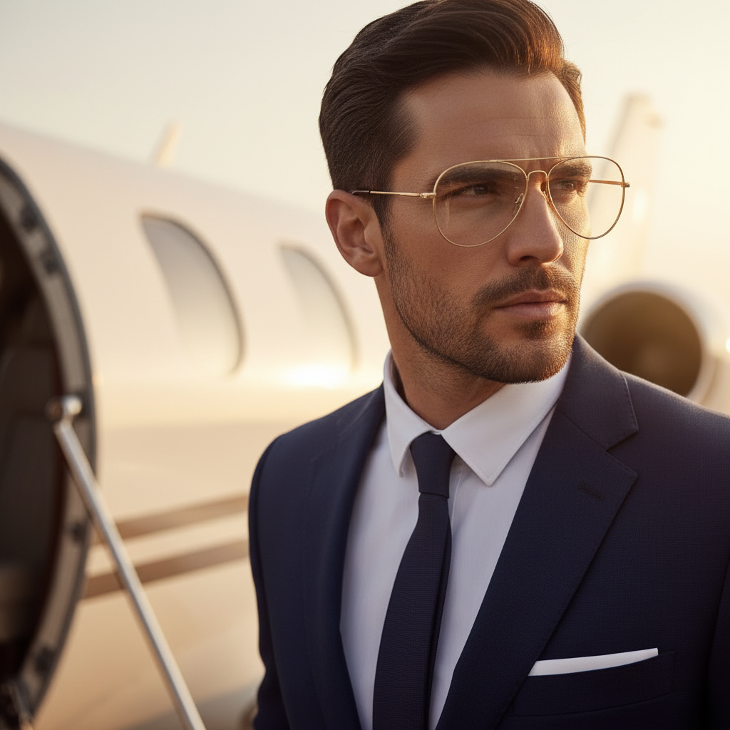 BudgetGlasses Aviator Gold – view 3