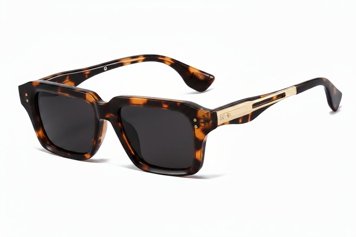 Miami Tortoise bold rectangle tortoise frame made of flexible premium TAC thermoplastic