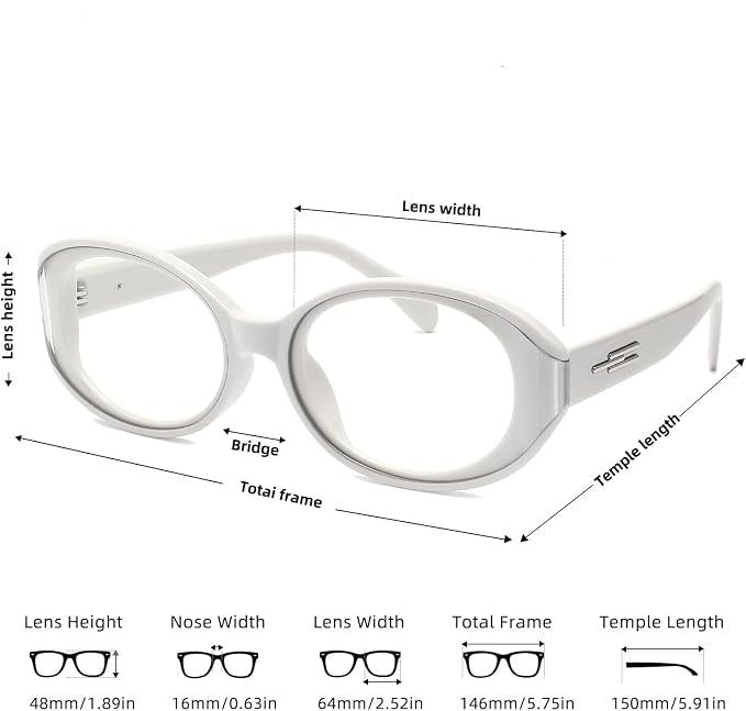 BudgetGlasses Milano Women's White – view 3