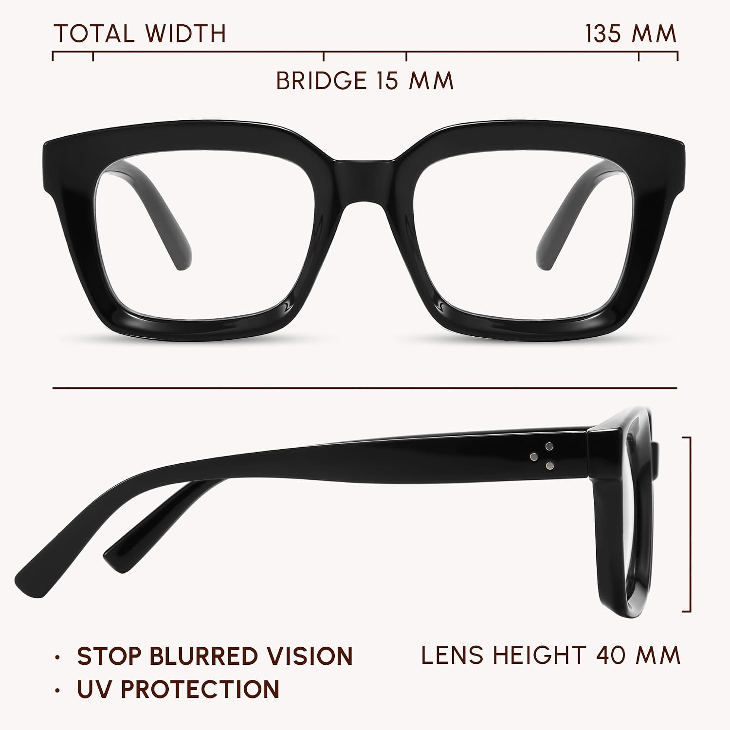 BudgetGlasses Havana Black – view 4