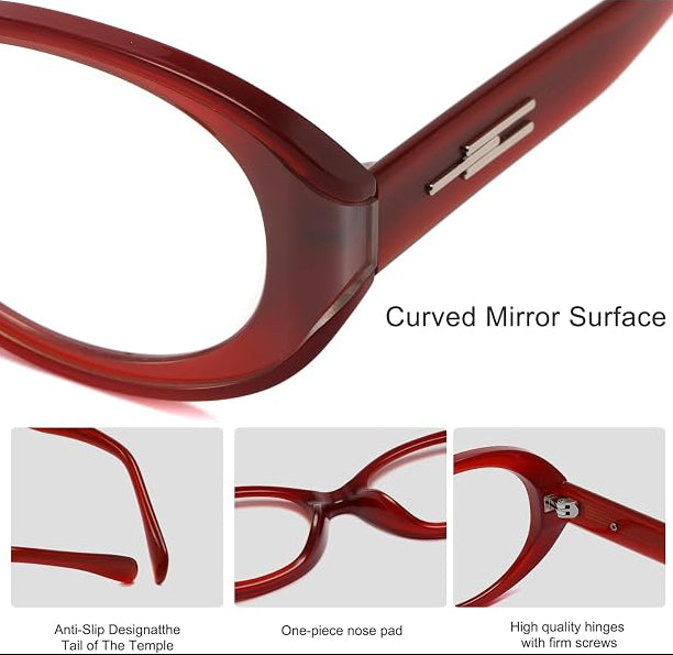 BudgetGlasses Milano Women's Red – view 4