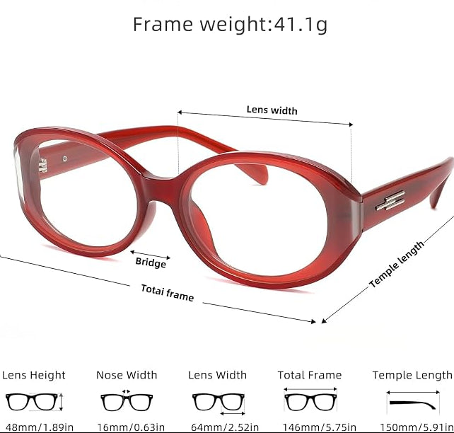 BudgetGlasses Milano Women's Red – view 3