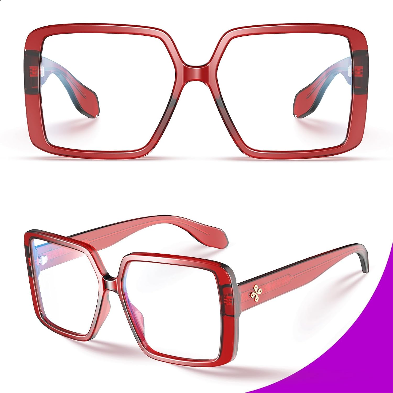 BudgetGlasses Harvard Women's Red – view 4