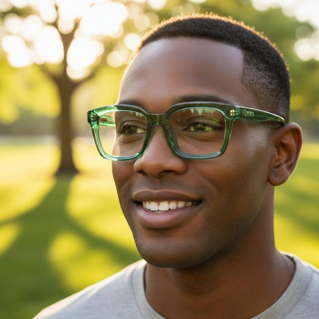 BudgetGlasses Havana Green – view 3