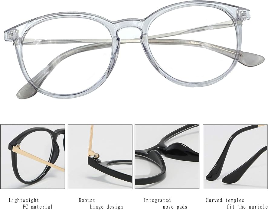 BudgetGlasses Sorrento Transparent Gray – view 6