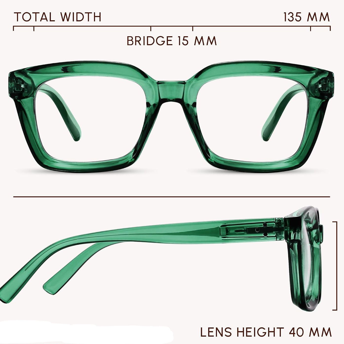 BudgetGlasses Havana Green – view 5