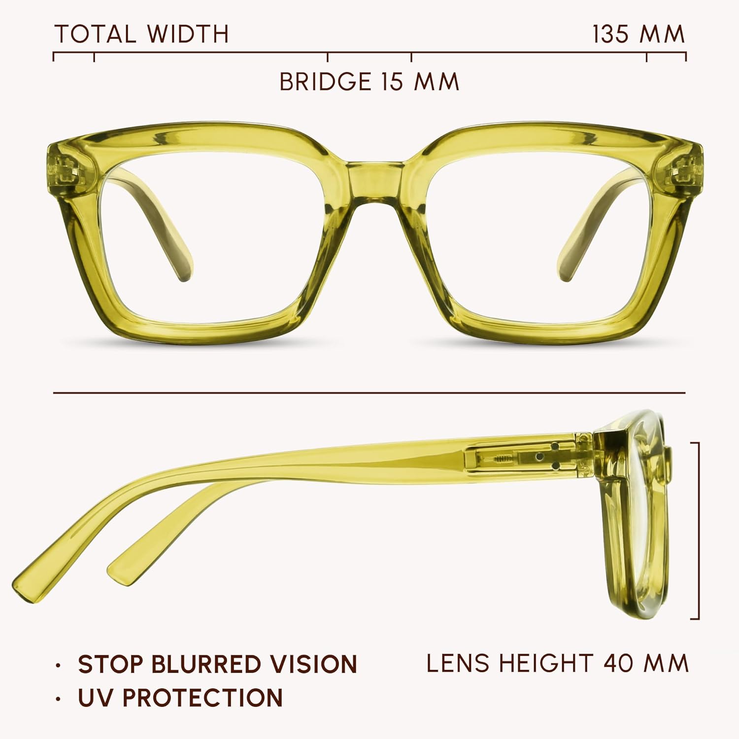 BudgetGlasses Havana Square Glasses – view 4