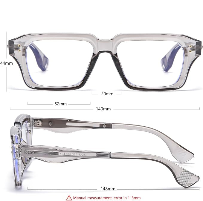 BudgetGlasses Miami Transparent Gray – view 4