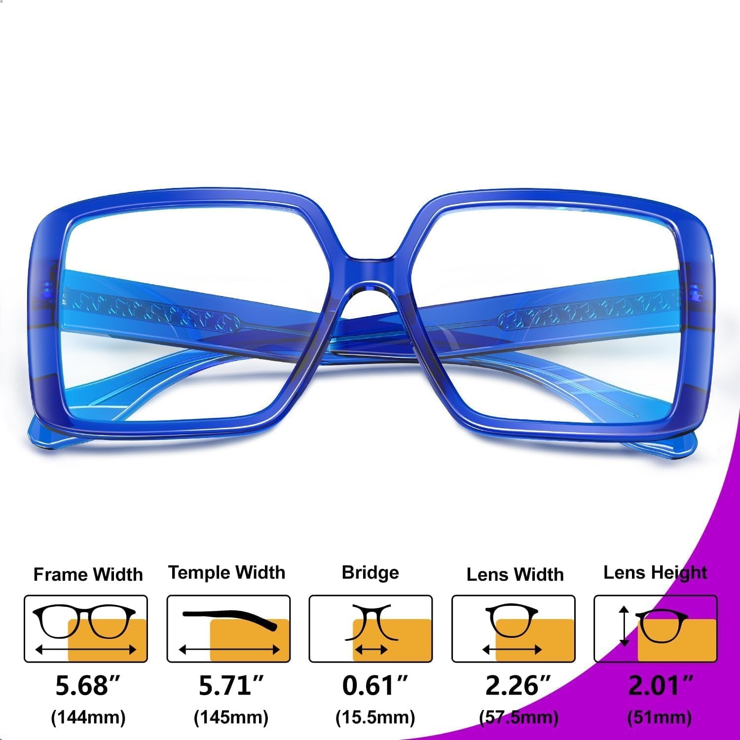 BudgetGlasses Harvard Women's Blue – view 5