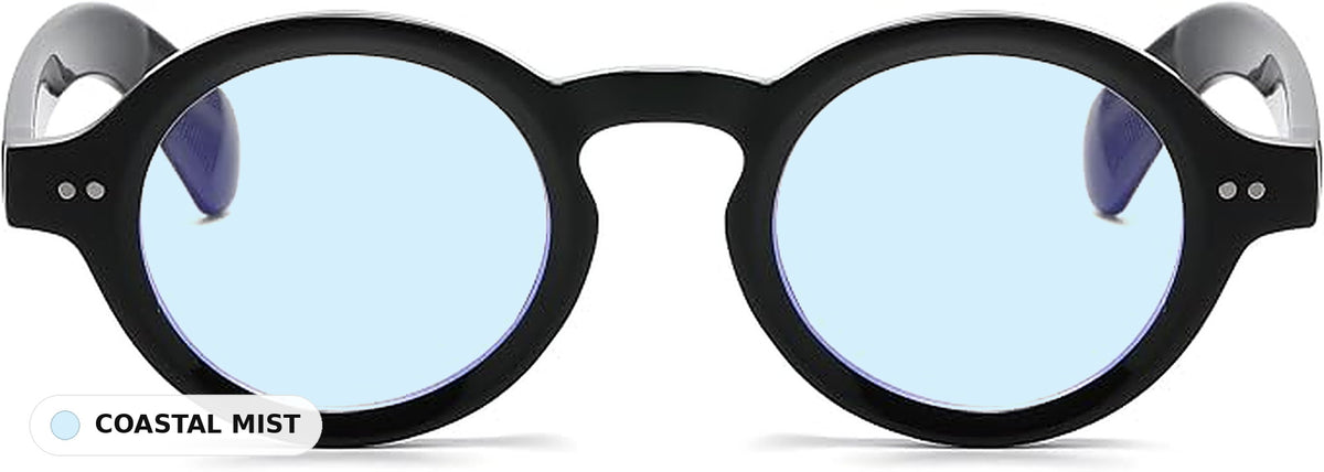 Amelie Black eyeglasses with Coastal Mist lens tint