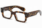 Modern Firenze Tortoise square eyewear with warm tortoise finish and geometric lines