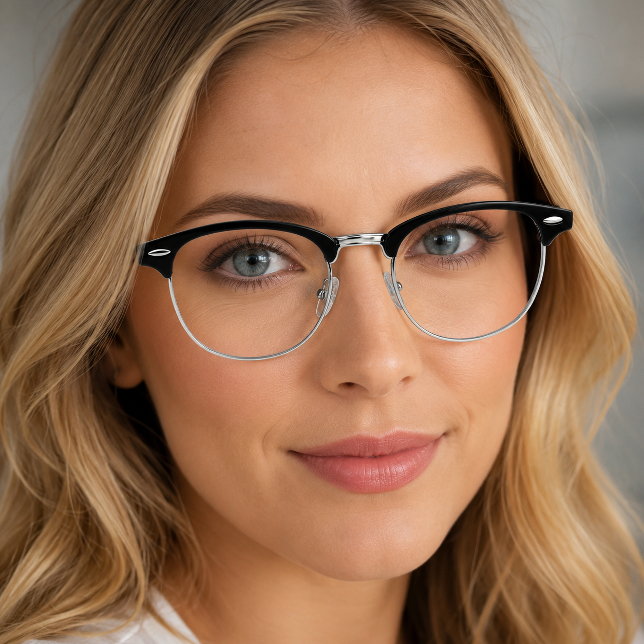 BudgetGlasses Barcelona Black/Silver – view 2