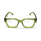 Sprezza Olive Green European-inspired prescription glasses, front view