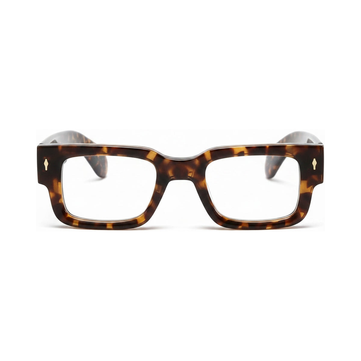 Firenze Tortoise geometric square prescription glasses, front view
