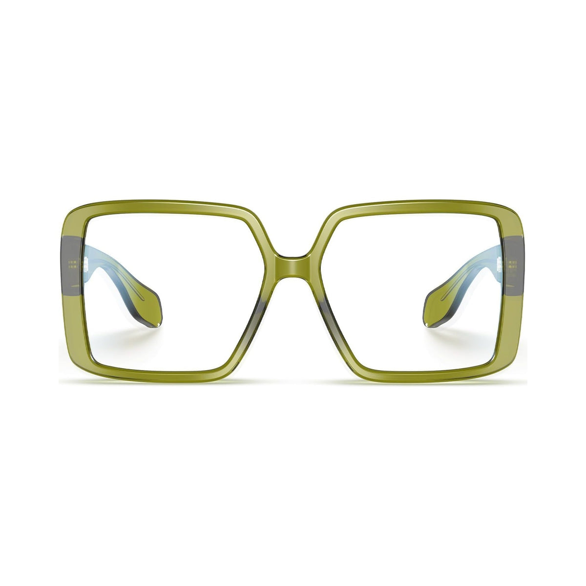 Harvard Women's Green oversized prescription glasses, front view