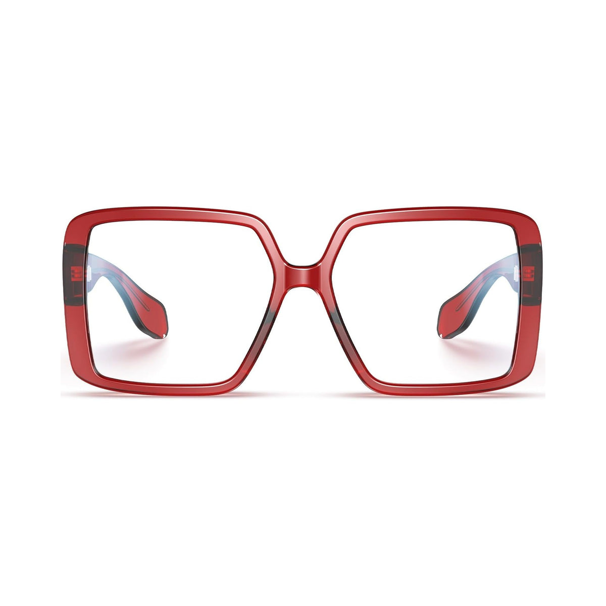 Harvard Women's Red oversized prescription glasses, front view