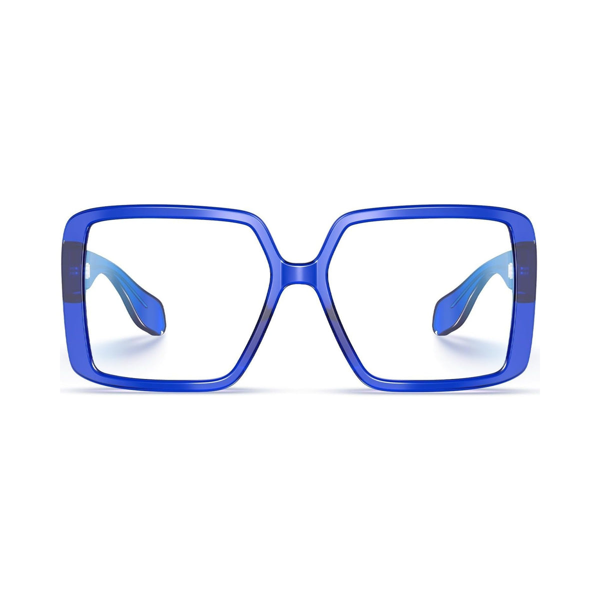 Harvard Women's Blue oversized prescription glasses, front view