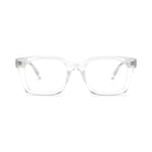 Havana Clear oversized square prescription glasses, front view