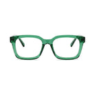 Havana Green oversized square prescription glasses, front view