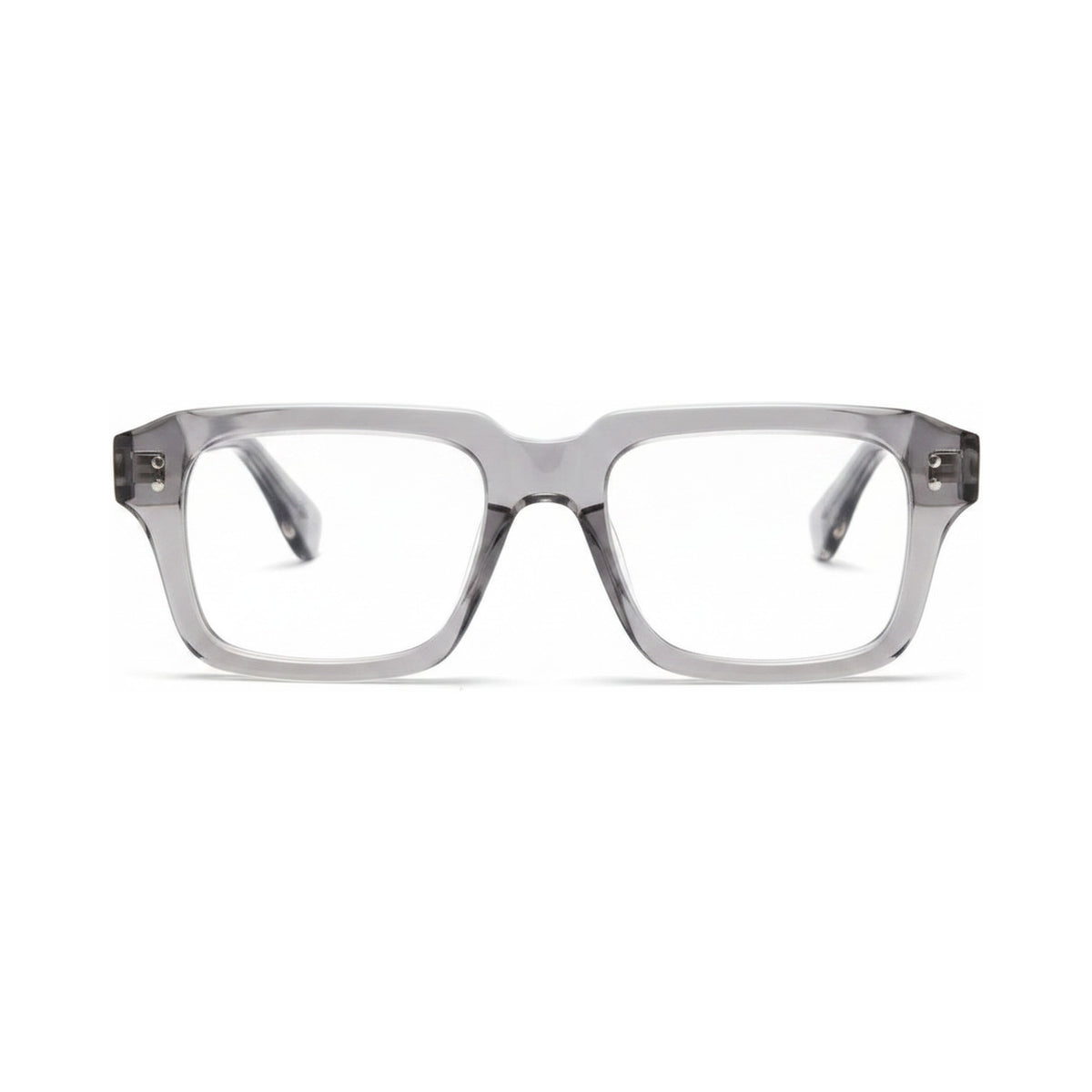 Miami Transparent Gray rectangle prescription glasses, front view