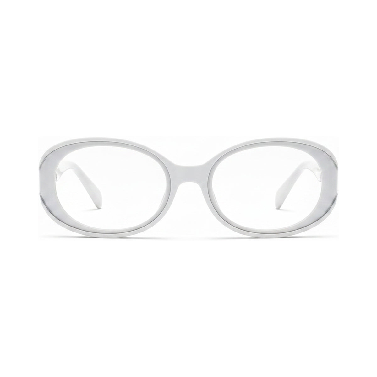 Milano Women's White oval prescription glasses, front view