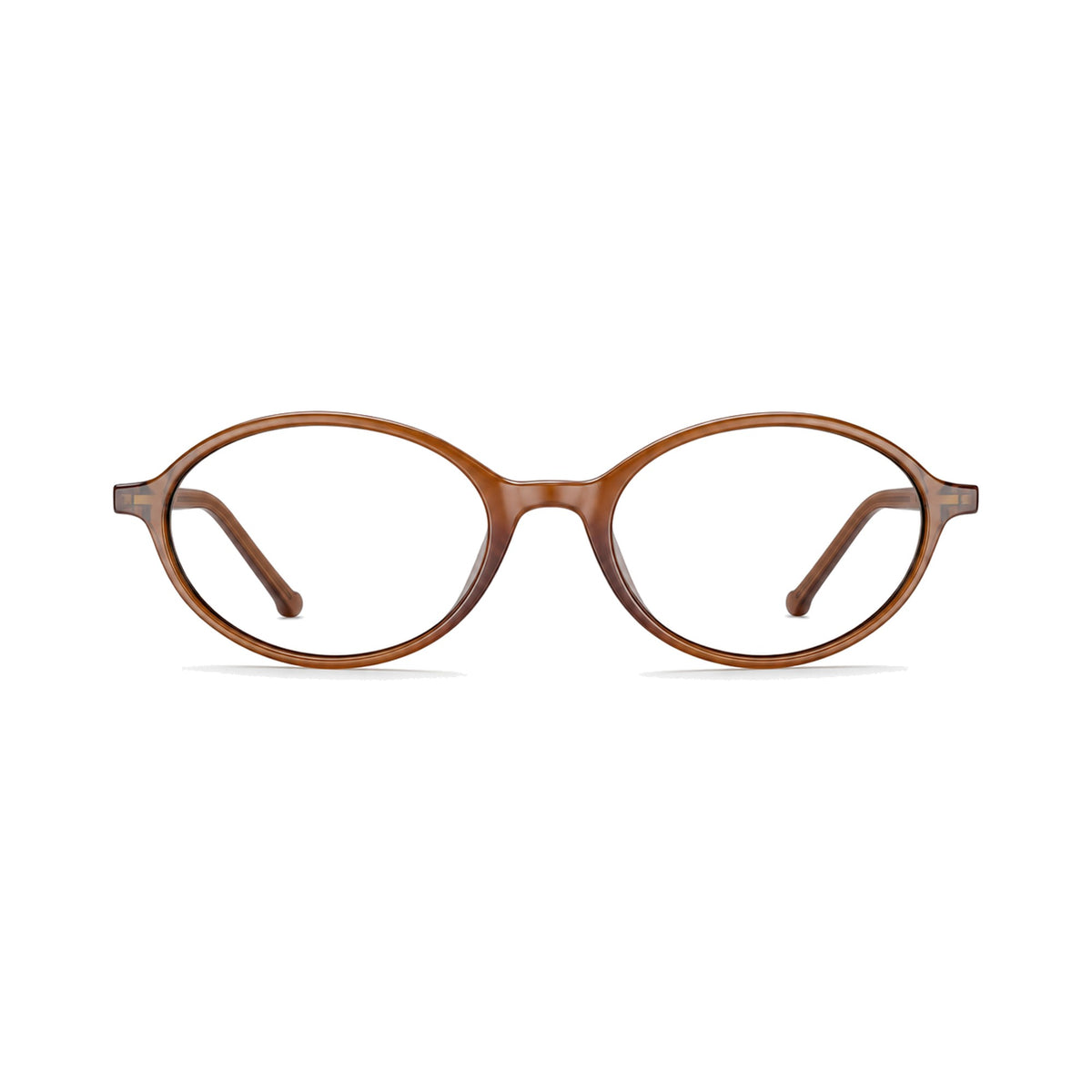Olivia Brown retro oval prescription glasses, front view