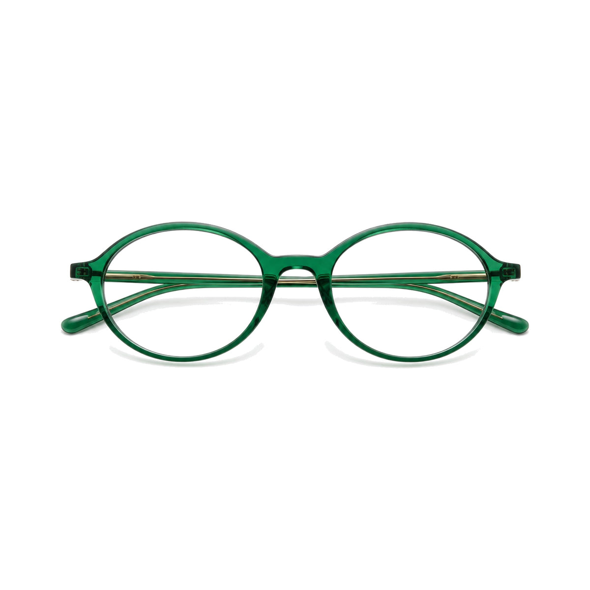Olivia Green retro oval prescription glasses, front view