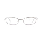 Y2K Silver small rectangle prescription glasses, front view